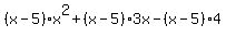 %28x-5%29x%5E2%2B%28x-5%293x-%28x-5%29%2A4