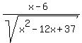 %28x-6%29%2Fsqrt%28x%5E2-12x%2B37%29