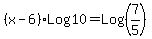 %28x-6%29Log10+=+Log%287%2F5%29