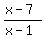 %28x-7%29%2F%28x-1%29