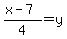 %28x-7%29%2F4=y