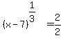 %28x-7%29%5E%281%2F3%29%5E%22%22+=+2%2F2