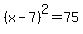 %28x-7%29%5E2=75