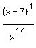 %28x-7%29%5E4%2Fx%5E14