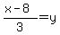 %28x-8%29%2F3=y