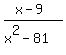 %28x-9%29%2F%28x%5E2-81%29