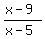 %28x-9%29%2F%28x-5%29