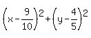 %28x-9%2F10%29%5E2%2B%28y-4%2F5%29%5E2