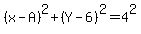 %28x-A%29%5E2%2B%28Y-6%29%5E2=4%5E2