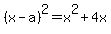 %28x-a%29%5E2=x%5E2%2B4x