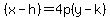 %28x-h%29=4p%28y-k%29