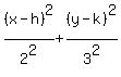 %28x-h%29%5E2%2F2%5E2+%2B+%28y-k%29%5E2%2F3%5E2