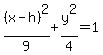 %28x-h%29%5E2%2F9%2By%5E2%2F4=1