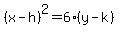 %28x-h%29%5E2=6%28y-k%29