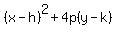 %28x-h%29%5E2+%2B+4p%28y-k%29