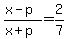 %28x-p%29%2F%28x%2Bp%29=2%2F7