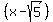 %28x-sqrt%285%29%29