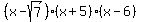 %28x-sqrt%287%29%29%28x%2B5%29%28x-6%29