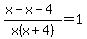 %28x-x-4%29%2Fx%28x%2B4%29=1