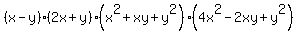 %28x-y%29%282x%2By%29%28x%5E2%2Bxy%2By%5E2%29%284x%5E2-2xy%2By%5E2%29