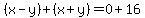 %28x-y%29%2B%28x%2By%29=0%2B16