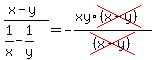 %28x-y%29%2F+%281%2Fx-1%2Fy%29=-%28xy%2Across%28%28x-y%29%29%29%2Fcross%28%28x-y%29%29