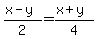 %28x-y%29%2F2++=++%28x%2By%29%2F4