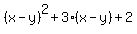 %28x-y%29%5E2%2B3%28x-y%29%2B2