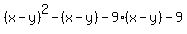 %28x-y%29%5E2+-+%28x-y%29+-+9%28x-y%29+-+9