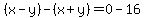%28x-y%29-%28x%2By%29=0-16