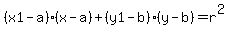 %28x1-a%29%28x-a%29+%2B%28y1-b%29%28y-b%29+=r%5E2