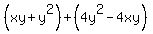 %28xy%2By%5E2%29%2B%284y%5E2-4xy%29