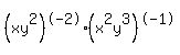 %28xy%5E2%29%5E-2%28x%5E2y%5E3%29%5E-1