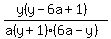 %28y%28y-6a%2B1%29%29%2F%28a%28y%2B1%29%286a-y%29%29