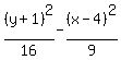 %28y%2B1%29%5E2%2F16-%28x-4%29%5E2%2F9