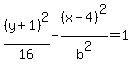 %28y%2B1%29%5E2%2F16-%28x-4%29%5E2%2Fb%5E2=1