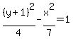 %28y%2B1%29%5E2%2F4-x%5E2%2F7=1