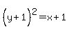 %28y%2B1%5E%22%22%29%5E2=x%2B1%5E%22%22