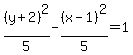 %28y%2B2%29%5E2%2F5-%28x-1%29%5E2%2F5=1