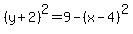 %28y%2B2%29%5E2+=+9-%28x-4%29%5E2