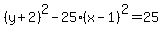 %28y%2B2%29%5E2-25%28x-1%29%5E2=25