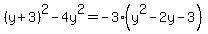 %28y%2B3%29%5E2-4y%5E2=-3%28y%5E2-2y-3%29
