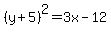 %28y%2B5%29%5E2=3x-12