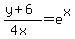 %28y%2B6%29%2F%284x%29=+e%5Ex
