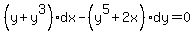 %28y%2By%5E3%29dx-%28y%5E5%2B2x%29dy=0