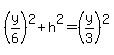 %28y%2F6%29%5E2%2Bh%5E2=%28y%2F3%29%5E2