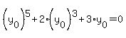 %28y%5B0%5D%29%5E5%2B2%2A%28y%5B0%5D%29%5E3%2B3%2Ay%5B0%5D+=+0