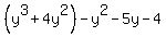 %28y%5E3+%2B+4y%5E2%29+-+y%5E2+-+5y+-4