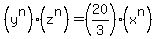 %28y%5En%29%28z%5En%29+=+%2820%2F3%29%28x%5En%29