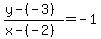 %28y+-+%28-3%29%29+%2F+%28x+-+%28-2%29%29+=+-1